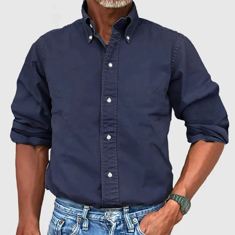 Button Down Shirt with Long Sleeves and Tailored Cut