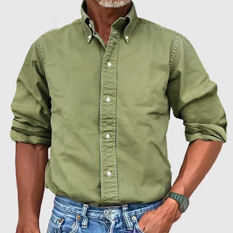 Button Down Shirt with Long Sleeves and Tailored Cut