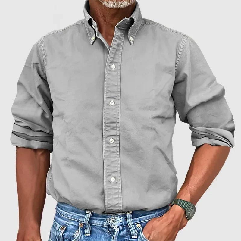 Button Down Shirt with Long Sleeves and Tailored Cut