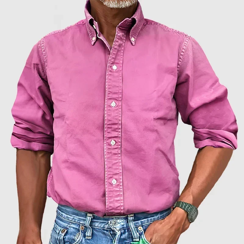 Button Down Shirt with Long Sleeves and Tailored Cut