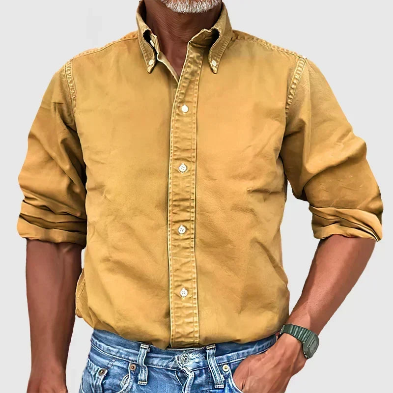 Button Down Shirt with Long Sleeves and Tailored Cut