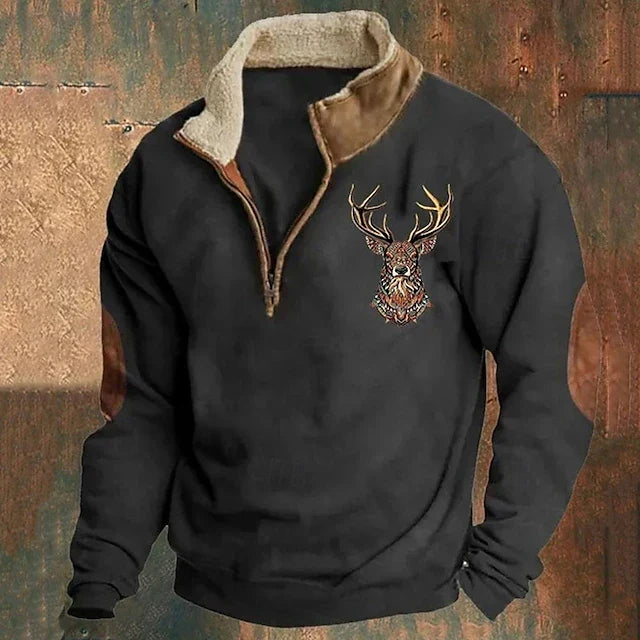 Full Zip Pullover Hoodie with Relaxed Fit and Long Sleeves
