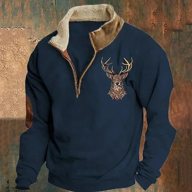 Full Zip Pullover Hoodie with Relaxed Fit and Long Sleeves