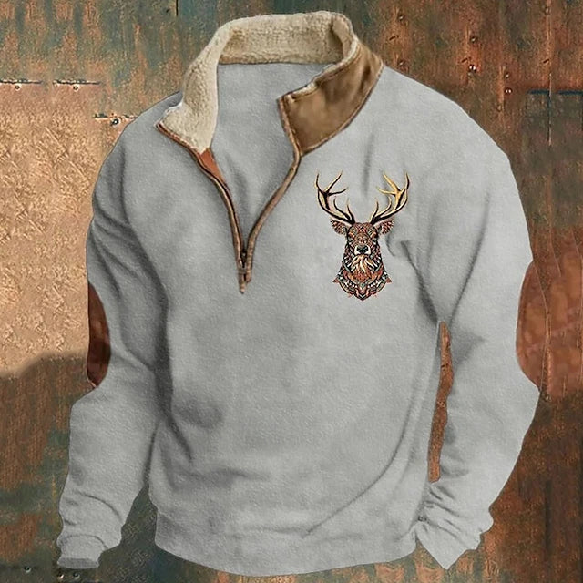 Full Zip Pullover Hoodie with Relaxed Fit and Long Sleeves